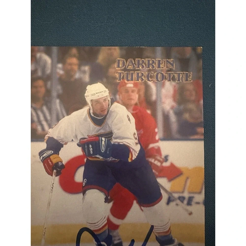 1997 Darren Turcotte Autographed Card #9 St Louis Blues 4x6